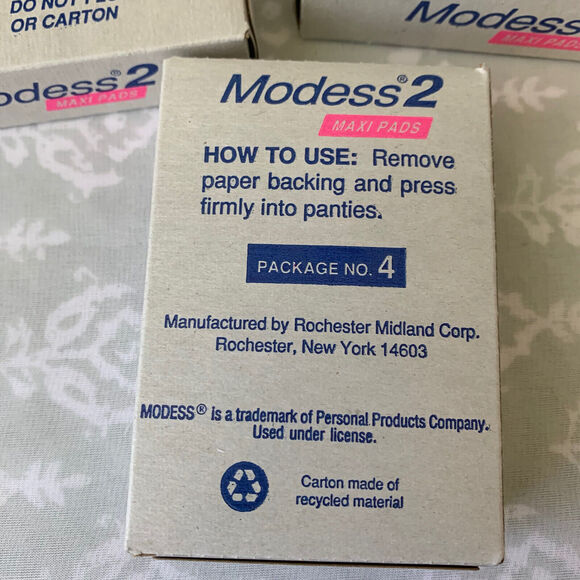 Vintage Modess 2 Sanitary Napkin Vending Machine Maxi Pads Lot of 5 NEW in Box - Picture 2 of 4